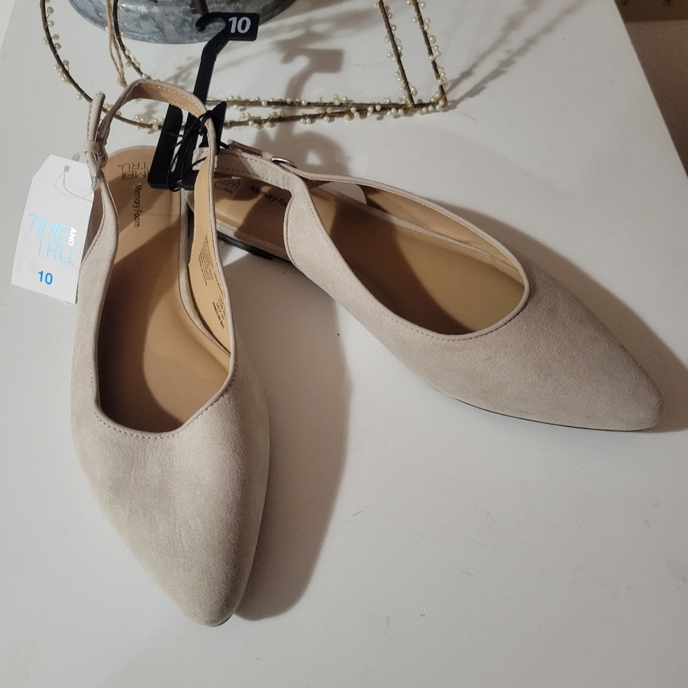Time and Tru sling back flats